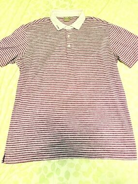 Ping Purple Striped Polo with White Contrast Collar